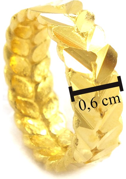 Çelik Yüzük Kadın Altın Kaplama Arpa Model YZK-460 modelleri