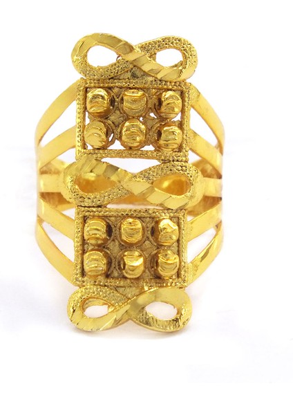 Çelik Yüzük Kadın Altın Kaplama Sonsuzluk Desenli YZK-496