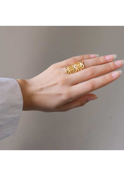 Çelik Yüzük Kadın Altın Kaplama Sonsuzluk Desenli YZK-496 fiyatları