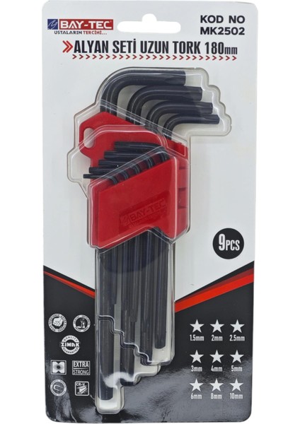 MK2502 Bay-Tec Tork Alyan Seti 180MM - Uzun