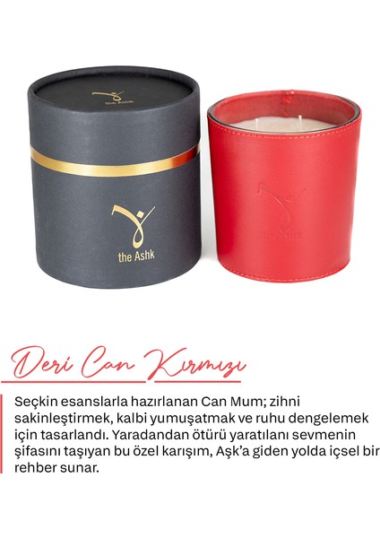 Deri Can Kirmizi Bitkisel Mum 500GR Yasemin & Amber