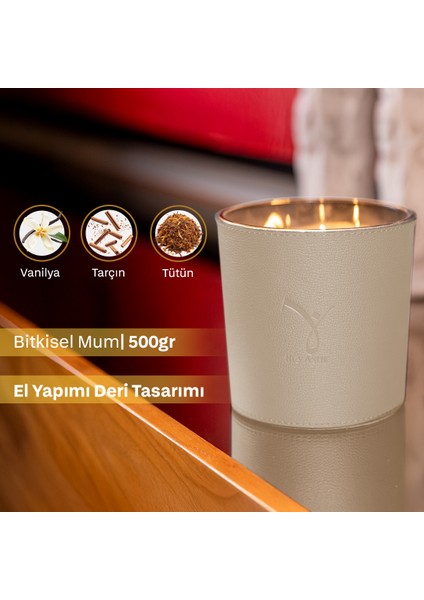 Deri Soul Vizon Bitkisel Mum 500GR Vanilya, Tütün & Tarçın