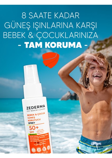Bebek & Çocuk Güneş Koruyucu Sprey Spf 50+ 75 ml Sprey & Ultra Uzun Uva Koruma