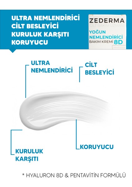 72 Saate Kadar Etkili Yoğun Nemlendirici Bakım Kremi 8d 50 ml fiyatları