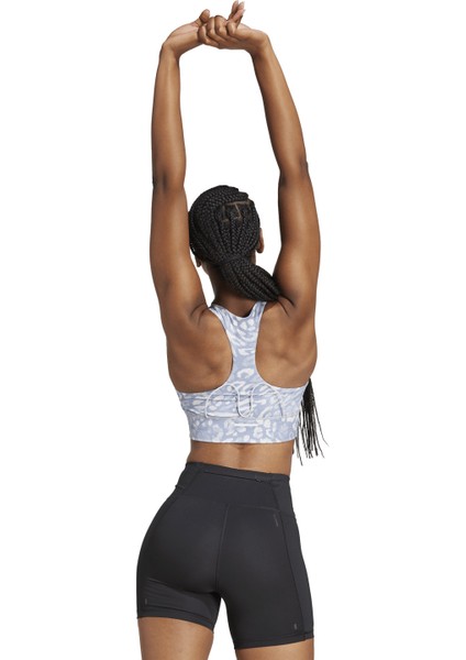 Run Pkt Ms Aop Kadın Gri Fitness Bra