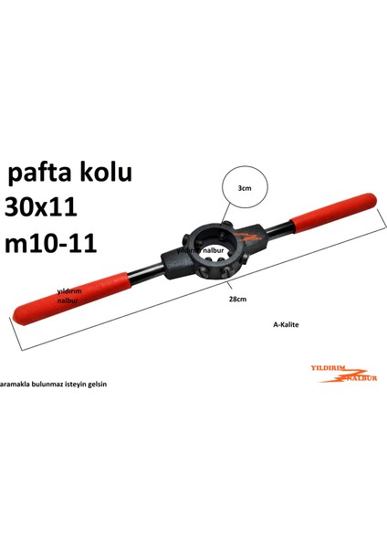 Pafta Kolu 30X11 Diş Açma Kolu M10-11 Diş Yolu Açma Tij Yapma