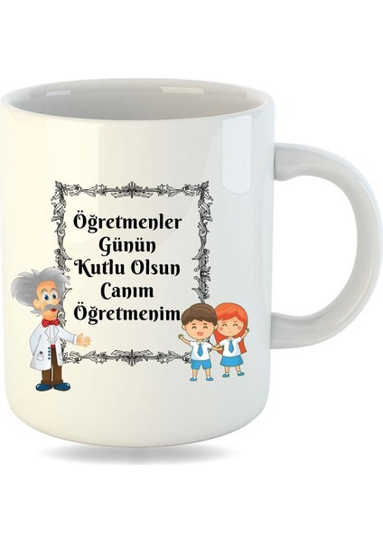 Öğretmenler Gününe Özel ve Isme Özel Inci Beyazı Kupa Bardak Standart