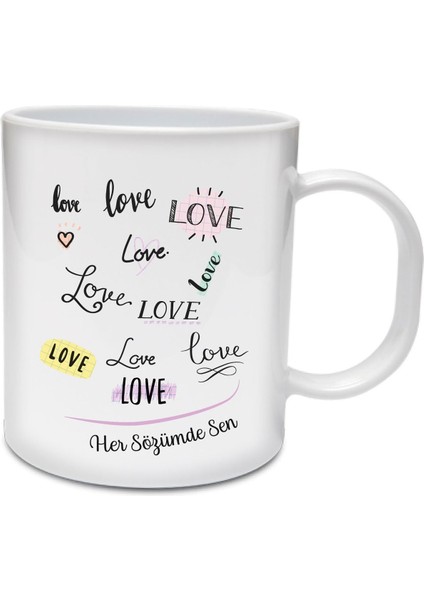 Sevgiliye Özel ve Isme Özel Inci Beyazı Porselen Kupa Bardak 1ADET Standart