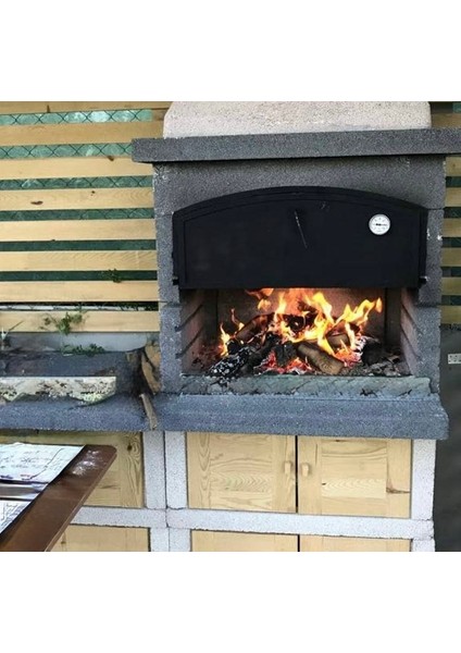 Mangal Barbekü 90 Lık Fırınlı Model - Siyah Renk