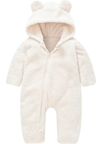 Kız Erkek Bebek ve Çocuk Kapüşonlu Peluş Ikili Tulum