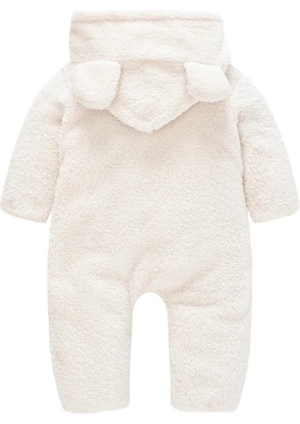 Kız Erkek Bebek ve Çocuk Kapüşonlu Peluş Ikili Tulum