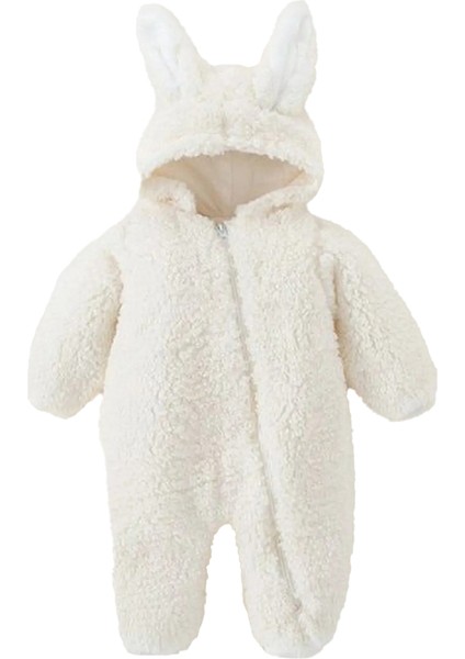 Kız Erkek Bebek ve Çocuk Kapüşonlu Peluş Ikili Tulum