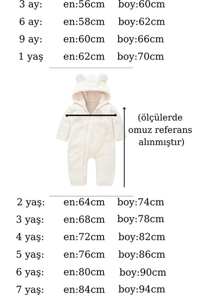 Kız Erkek Bebek ve Çocuk Kapüşonlu Peluş Ikili Tulum