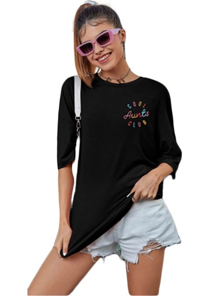 Baskılı T-Shirt - Siyah