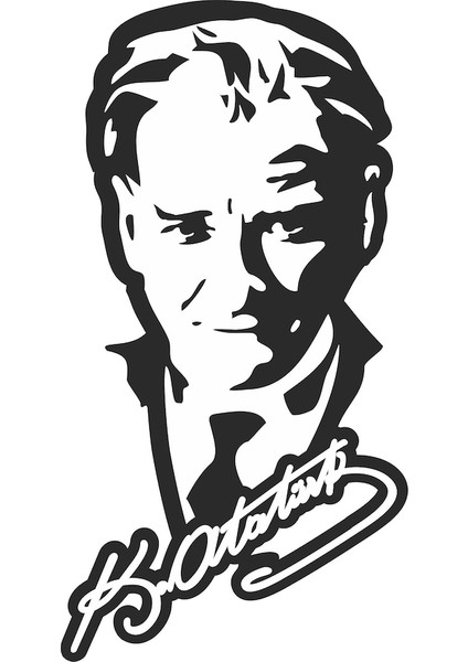 18X9,5 cm Mustafa Kemal Atatürk Sticker Araba Motor Kask Laptop Defter Sticker