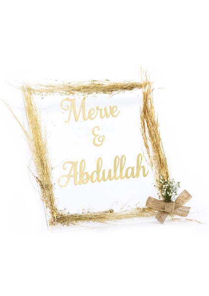 Isme Özel Şeffaf Pleksi Ayna Masaüstü Nişan Söz Isimlik Standart