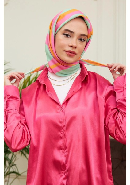 Ipekhan Twist Fuşya Pamuk Viskon Eşarp