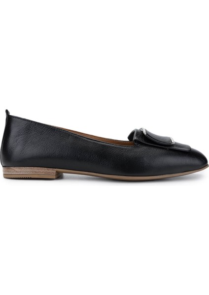 Kadın Siyah Deri Loafer Ayakkabı 1063 116-104 Bn Ayk Y25 Sıyah Dr