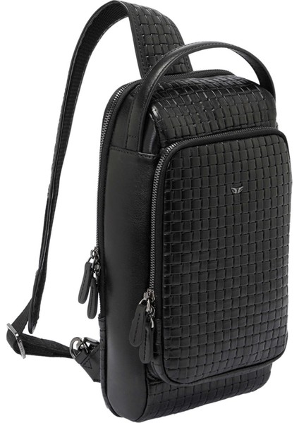 Siyah Hakiki Deri Erkek Çapraz Askılı Çanta - S1AC00021524-V2D fiyatları