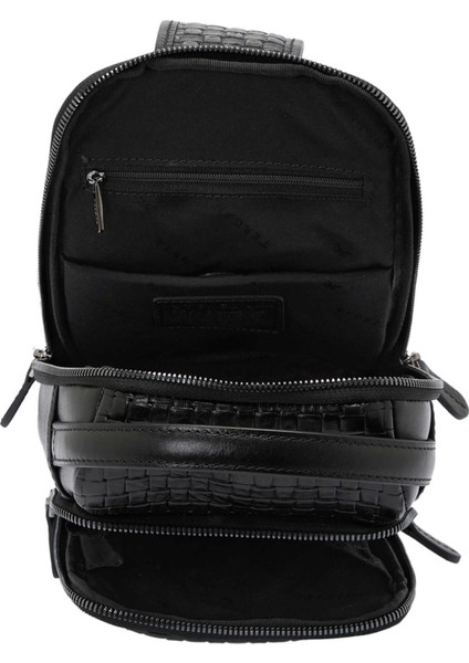 Siyah Hakiki Deri Erkek Çapraz Askılı Çanta - S1AC00021524-V2D fırsatları