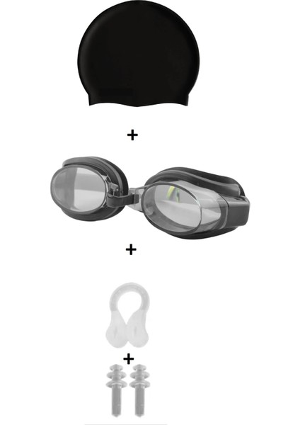 4lü set havuz deniz yüzücü gözlüğü boneli tıkaçlı uv korumalı yüzme seti fiyatları
