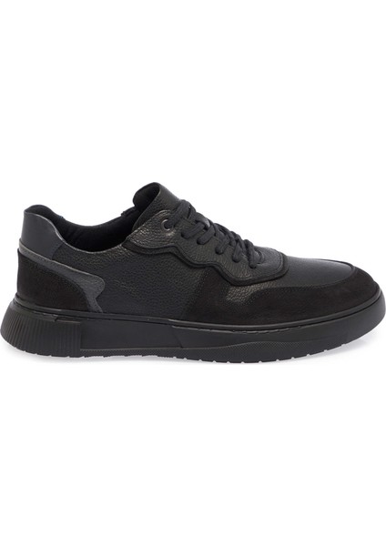 Siyah Hakiki Deri Erkek Sneaker - E24I1AY56908-H4D