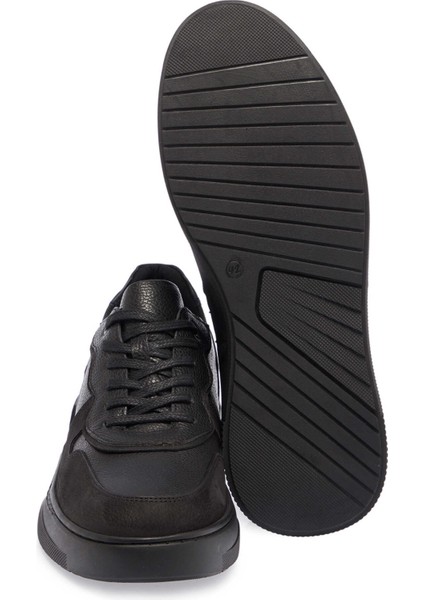Siyah Hakiki Deri Erkek Sneaker - E24I1AY56908-H4D