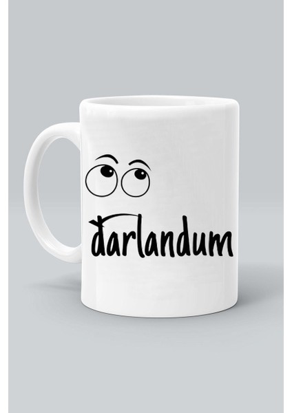Darlandum Trabzon Şive Ağız Baskılı Beyaz Kupa Bardak