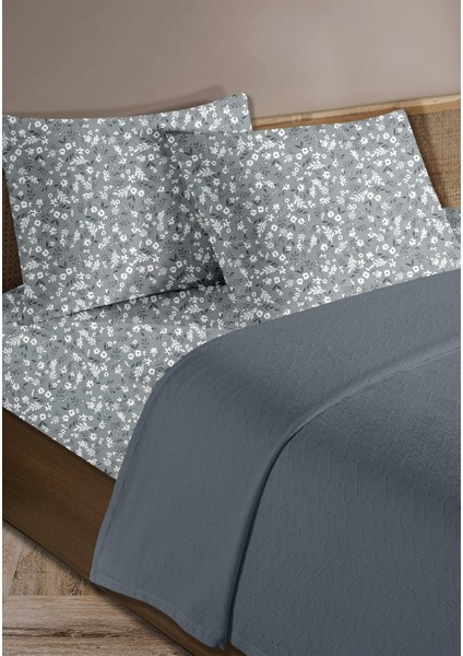 %100 Pamuk Olivia Indigo Çift Kişilik Pike Takımı 200 x 230 cm