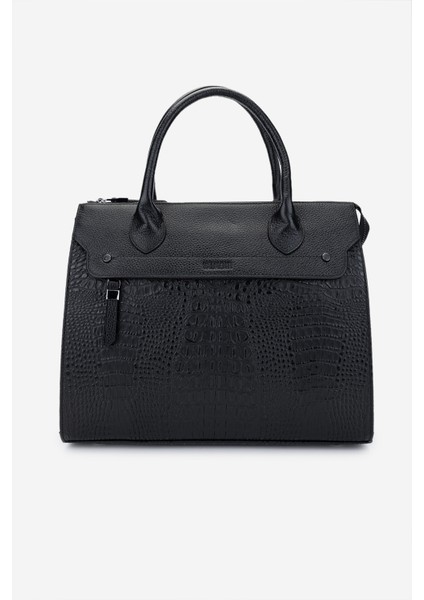 Kadın Deri Kahverengi Kroko Kol Çantası 898 6107 Bn Cnt Y25 Kahve Kroko