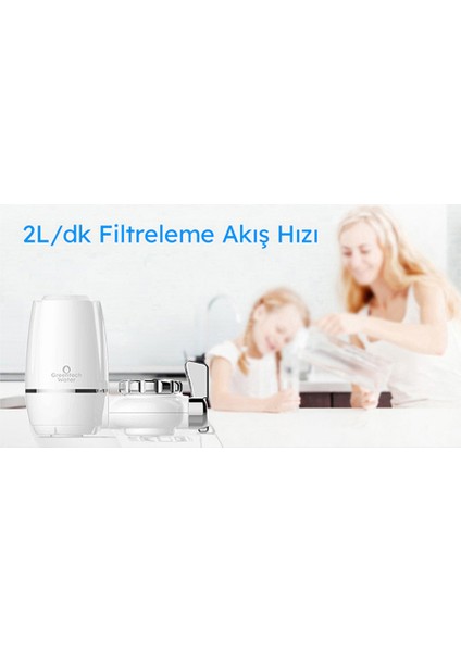 Water UF Membran Filtreli Musluk Ucu Arıtıcı / 3 Adet UF Membran Filtreli Kartuş / GW-D01P2