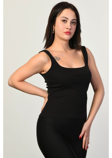 Kalın Askılı Kadın Bluz - Siyah Siyah - 42 modelleri