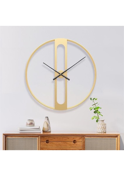 50CM Modern Basit Moda Metal Saat Yuvarlak Oturma Odası Yaratıcı Dekorasyon Duvar Saati (Yurt Dışından)