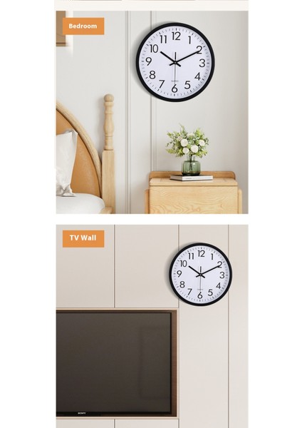 Modern Basit Yuvarlak Saat 12 Inç Sessiz Tarama Yatak Odası Çalışma Odası Duvar Saati Çocuk Odası Şeker Renkli Saat (Yurt Dışından)