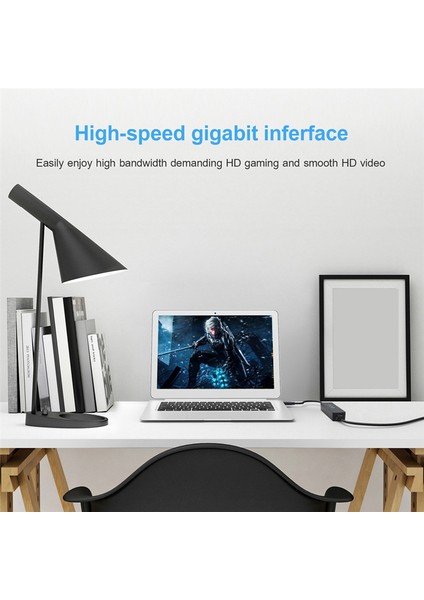 1000MBPS Type C Hızlı Lan Kablolu RJ45 Ethernet Adaptörü Ağ Kartı (Yurt Dışından)