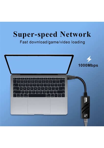 1000MBPS Type C Hızlı Lan Kablolu RJ45 Ethernet Adaptörü Ağ Kartı (Yurt Dışından)