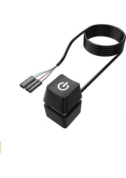 Bilgisayar Masaüstü Anahtarı Başlat Güç Düğmesi Uzatma Kablosu 1.65MSIYAH (Yurt Dışından)