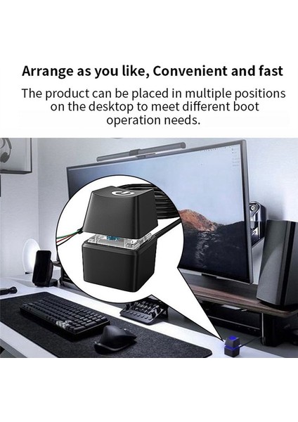 Bilgisayar Masaüstü Anahtarı Başlat Güç Düğmesi Uzatma Kablosu 1.65MSIYAH (Yurt Dışından) fırsatları