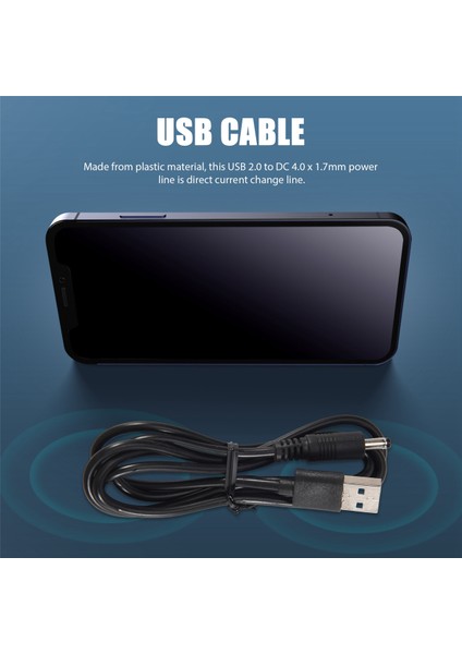 Yüksek Hızlı USB 2.0 A Erkek - Dc 4.0mm x 1.7mm Güç Kablosu 3ft Siyah (Yurt Dışından)