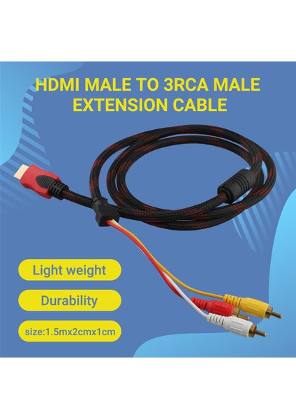 5ft Hdmı'dan 3 Rca Video Ses Av Bileşen Dönüştürücü Kablosu Hdtv Için (Yurt Dışından)