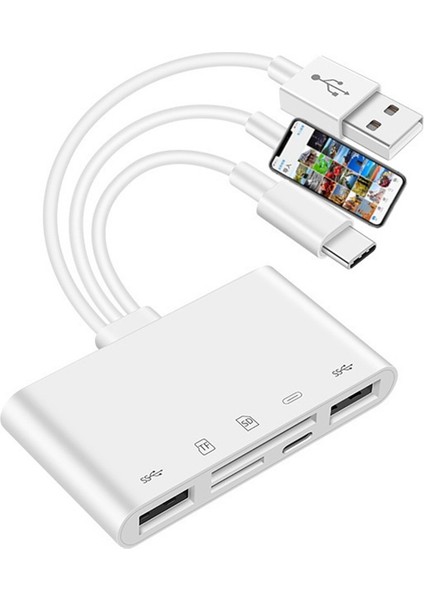 Apple 13 Dönüştürücü Için iPhone iPad Için Micro-Sd Tf Kart Okuyucu Kiti Için Otg USB Kamera Çoklu Bellek Adaptörü (Yurt Dışından) fiyatları