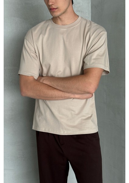 Erkek %100 Pamuk Oversize Basic T-Shirt fiyatları