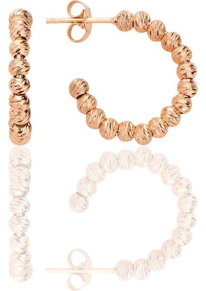 Gümüş Rose Dorica Toplu 20 mm Halka Küpe SGTL12823ROSE