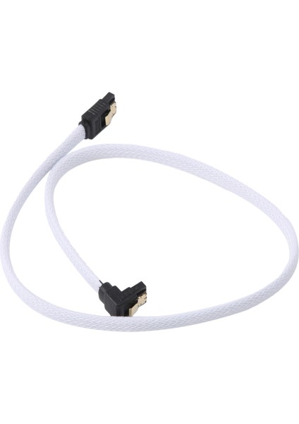 50CM Sata 3.0ııı Sata3 7pin 6gb/s Veri Kablosu Naylon Kılıflı (Beyaz) (Yurt Dışından)