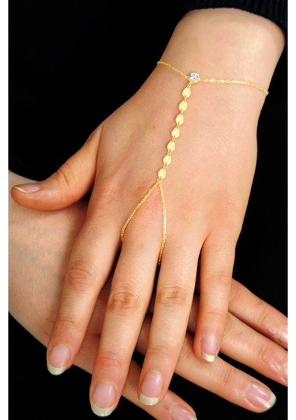 Gümüş Altın Yaldızlı Zirkon Taşlı Damla Modeli Pullu Şahmeran SGTL12816GOLD