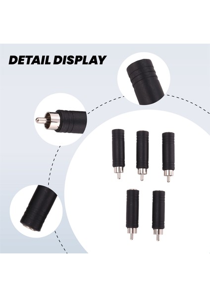 5x Mono Dişi Jak Rca Erkek Fiş Ses Adaptörü Kablosu Dönüştürücü (Yurt Dışından)