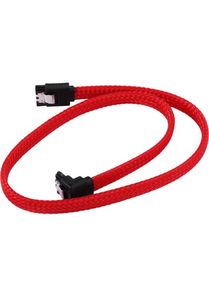 50CM Sata 3.0ııı Sata3 7pin 6gb/s Veri Kablosu Naylon Kılıflı (Kırmızı) (Yurt Dışından)