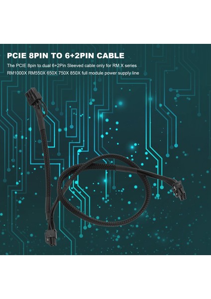 Corsair RM1000X Için Pcıe 8pin'den 2 Porta 6+2pin Modüler Güç Kablosu (Yurt Dışından)