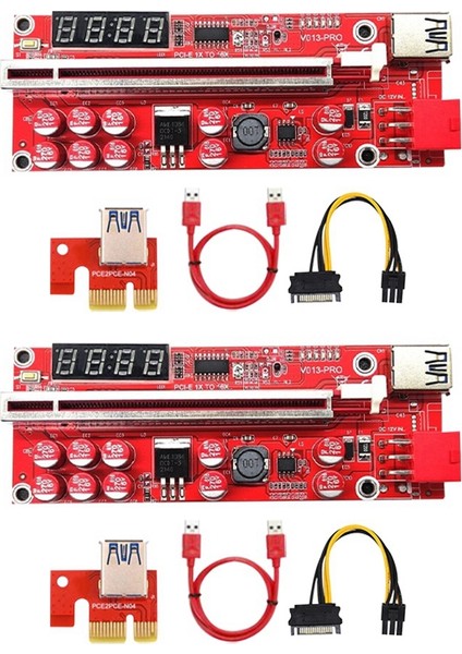 Adet V013 Pro Pcıe Yükseltici Kart Sata Güç Kablosu Madencilik Madencileri Için (Yurt Dışından)
