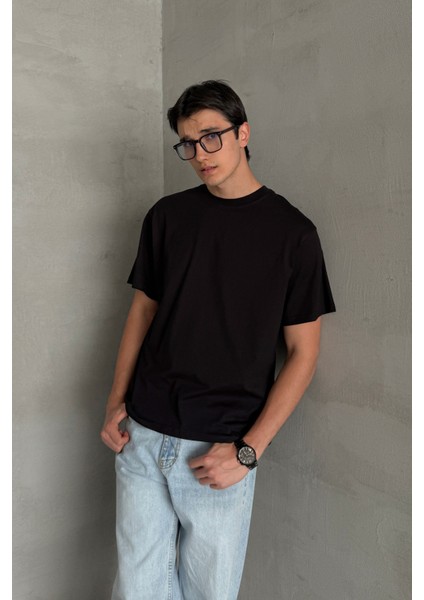 Erkek %100 Pamuk Oversize Basic T-Shirt
